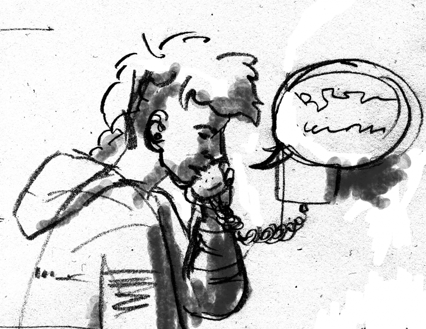 Illustration by Dorottya Faa :: Felicity on the Phone