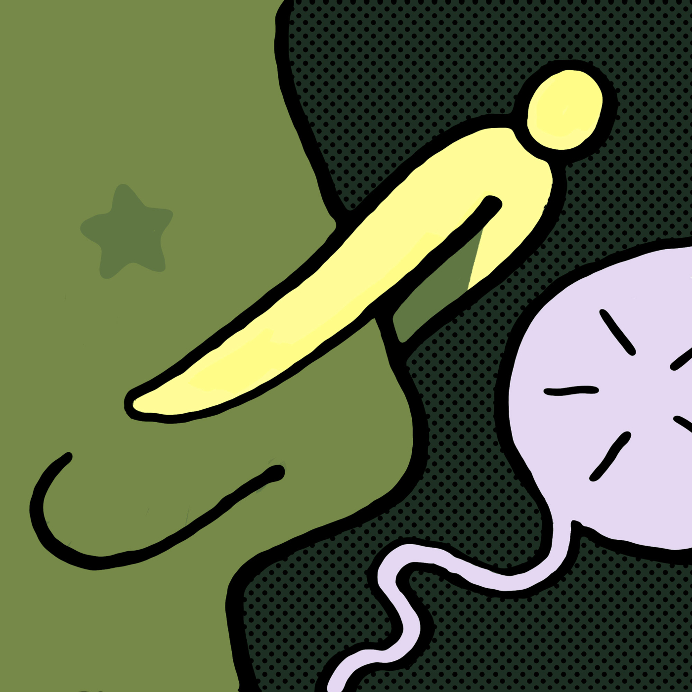 Illustration by Dorottya Faa :: You Cant Hum While Holding Your Nose