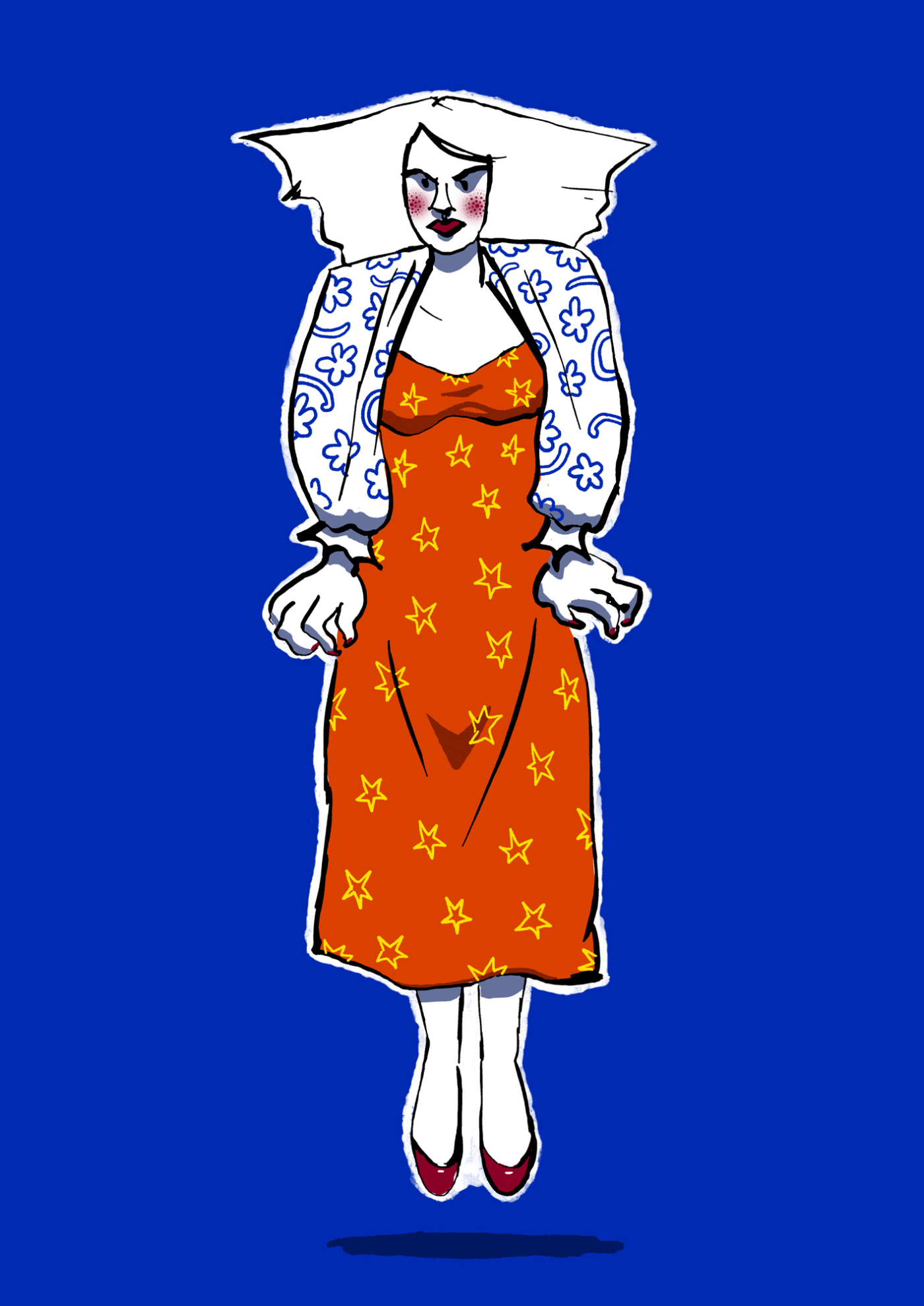Illustration by Dorottya Faa :: Shrug Lady (1)