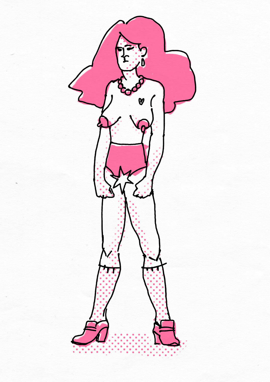 Illustration by Dorottya Faa :: Pink Star (0)